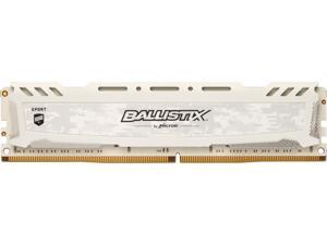 Ballistix Sport LT 8GB Single DDR4 2666 MT/s (PC4-21300) DR x8 DIMM 288-Pin Memory - BLS8G4D26BFSC (White)