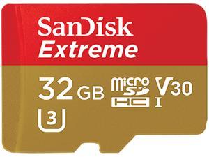 SanDisk 32GB Extreme microSDHC UHS-I/U3 Class 10 Memory Card with Adapter, Speed Up to 90MB/s (SDSQXVF-032G-GN6MA)