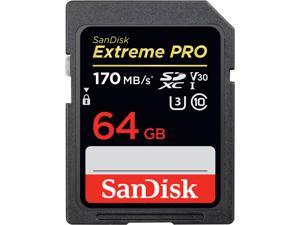 SanDisk 64GB Extreme Pro SDXC UHS-I/U3 V30 Class 10 Memory Card, Speed Up to 170MB/s (SDSDXXY-064G-GN4IN)