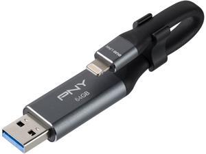 PNY 64GB DUO LINK USB 3.0 OTG Flash Drive for IPhone and I Pad (P-FDI64GLA02GC-RB) PNY 64GB DUO LINK USB 3.0 OTG Flash Drive for IPhone and I Pad (P-FDI64GLA02GC-RB)