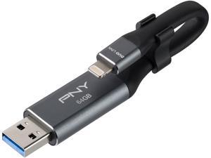 PNY 128GB DUO LINK USB 3.0 OTG Flash Drive for IPhone and I Pad (P-FDI128LA02GC-RB)