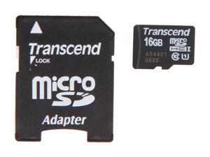 Transcend UHS-I 16GB microSDHC Flash Card with Adapter Model TS16GUSDU1