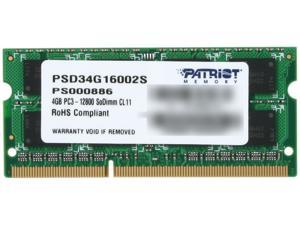 Patriot Signature 4GB 204-Pin DDR3 SO-DIMM DDR3 1600 (PC3 12800) Laptop Memory Model PSD34G16002S