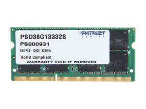 Patriot Signature 8GB 204-Pin DDR3 SO-DIMM DDR3 1333 (PC3 10600) Laptop Memory Model PSD38G13332S