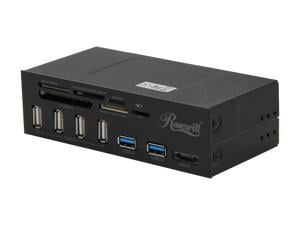 Rosewill RDCR-11004 - Data Hub for 5.25" Drive Bays - Two USB 3.0 Ports and Main Connector, Four USB 2.0 Ports, eSATA, Internal Multiple Card Reader