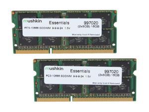 Mushkin Enhanced Essentials 16GB (2 x 8GB) 204-Pin DDR3 SO-DIMM DDR3 1333 (PC3 10666) Laptop Memory Model 997020