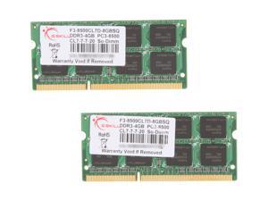 G.SKILL 8GB (2 x 4GB) 204-Pin DDR3 SO-DIMM DDR3 1066 (PC3 8500) Laptop Memory Model F3-8500CL7D-8GBSQ