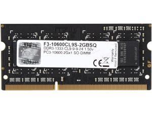 G.SKILL 2GB 204-Pin DDR3 SO-DIMM DDR3 1333 (PC3 10600) Laptop Memory Model F3-10600CL9S-2GBSQ