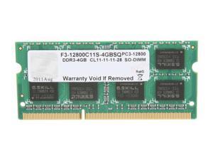 G.SKILL 4GB 204-Pin DDR3 SO-DIMM DDR3 1600 (PC3 12800) Laptop Memory Model F3-12800CL11S-4GBSQ G.SKILL 4GB 204-Pin DDR3 SO-DIMM DDR3 1600 (PC3 12800) Laptop Memory Model F3-12800CL11S-4GBSQ