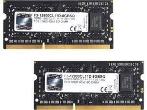 G.SKILL 8GB (2 x 4GB) 204-Pin DDR3 SO-DIMM DDR3 1600 (PC3 12800) Laptop Memory Model F3-12800CL11D-8GBSQ G.SKILL 8GB (2 x 4GB) 204-Pin DDR3 SO-DIMM DDR3 1600 (PC3 12800) Laptop Memory Model F3-12800CL11D-8GBSQ