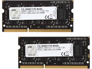 G.SKILL 8GB (2 x 4GB) 204-Pin DDR3 SO-DIMM DDR3L 1600 (PC3L 12800) Laptop Memory Model F3-1600C11D-8GSL G.SKILL 8GB (2 x 4GB) 204-Pin DDR3 SO-DIMM DDR3L 1600 (PC3L 12800) Laptop Memory Model F3-1600C11D-8GSL
