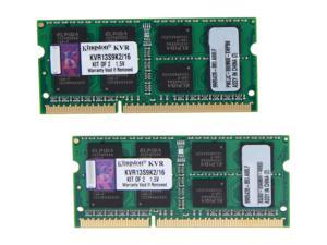 Kingston 16GB (2 x 8GB) 204-Pin DDR3 SO-DIMM DDR3 1333 Laptop Memory Model KVR13S9K2/16
