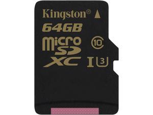 Kingston 64GB MicroSDXC UHS-I/U3 Class 10 Memory Card with Adapter, Speed Up to 90MB/s (SDCG/64GB)