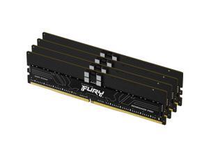 Kingston FURY Renegade Pro 64GB (4 x 16GB) DDR5 SDRAM Memory Kit - For Desktop PC, Workstation - 64 GB (4 x 16GB) - DDR5-4800/PC5-38400R DDR5 SDRAM - 4800 MHz - CL36 - 1.10 V - ECC - KF548R36RBK4-64