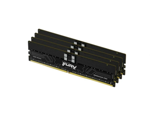 Kingston FURY Renegade Pro 128GB (4 x 32GB) DDR5 SDRAM Memory Kit - For Motherboard - 128 GB (4 x 32GB) - DDR5-6000/PC5-48000 DDR5 SDRAM - 6000 MHz Single-rank Memory -CL32- 1.35 V - KF560R32RBEK4-128