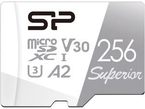 Silicon Power 256GB Superior microSDXC UHS-I (U3), V30 4K A2 Memory Card with Adapter (SU256GBSTXDA2V20AB)