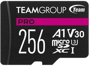 Team Group 256GB Micro SDXC PRO A1 U3 V30 Card Speed Up to 100MB/s (TPUSDX256GIV30A1P03)
