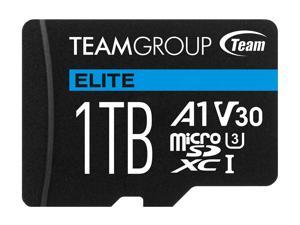 Team Group 1TB Elite microSDXC UHS-I U3, V30, A1, 4K UHD Micro SD Card with SD Adapter, Speed Up to 100MB/s (TEAUSDX1TIV30A103)
