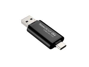 TEAM X1 MAX DRIVE 128GB BLACK USB 3.2 Gen2 External Solid State Flash Drive, Dual Interface Type-C and Type-A, Compatible with Smartphone/ Tablet/ PC/ Chromebook, Speed Up to 1000MB/s (TX1MAX3128GB01)