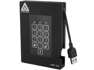 APRICORN Aegis Padlock Fortress 500GB USB 3.0 FIPS 140-2 Encrypted External Hard Drive With PIN Access A25-3PL256-500F