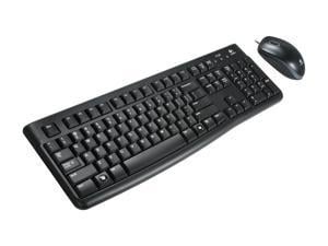 Logitech MK120 Wired Keyboard and Mouse Combo for Windows, Optical Wired Mouse, Full-Size Keyboard, USB Plug-and-Play, Compatible with PC, Laptop - Black