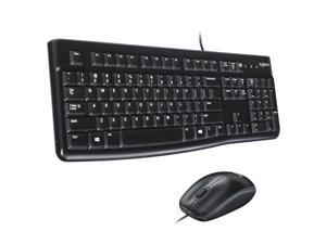 Logitech MK120 Wired Keyboard and Mouse Combo for Windows, Optical Wired Mouse, Full-Size Keyboard, USB Plug-and-Play, Compatible with PC, Laptop - Black