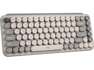 Logitech POP Keys Mechanical Wireless Keyboard with Customizable Emoji Keys, Durable Compact Design, Bluetooth or USB Connectivity, Multi-Device, OS Compatible - Mist
