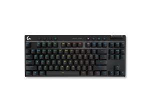 Logitech G PRO X TKL Lightspeed Wireless Gaming Keyboard, Ultra-Portable Tenkeyless Design, LIGHTSYNC RGB, PBT keycaps, Tactile Switches (GX Brown) - Black