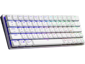 Cooler Master SK622 Silver White Wireless 60% Mechanical Keyboard with Low Profile Brown Switches, New and Improved Keycaps, and Brushed Aluminum Design
