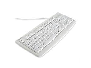Kensington K64406US White USB Wired Standard Washable Keyboard with Antimicrobial Protection