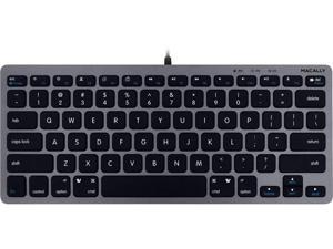 Macally Compact Space Gray USB Wired Keyboard For Mac and PC