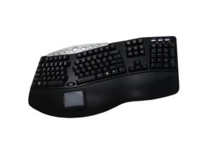 Adesso PCK-308UB TruForm Pro USB Ergonomic Contoured Multimedia Touchpad Keyboard (Black)