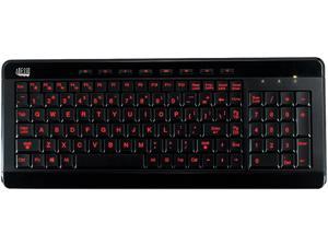Adesso AKB-120EB SlimTouch 3 RGB colors illuminated compact size USB keyboard with multimedia hot keys, 2X large print keycap