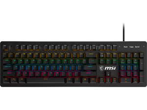 MSI FORGE GK300 Gaming Keyboard, Clicky Blue Mecha...