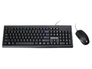 IOGEAR GKM513B Black USB Wired Standard Spill-Resistant Keyboard and Mouse Combo