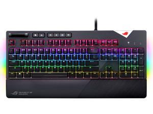 ASUS ROG Strix Flare RGB Mechanical Gaming Keyboard with Cherry MX Silent Red Switches, Aura Sync RGB Lighting, Customizable Badge, USB Pass-Through and Media Controls