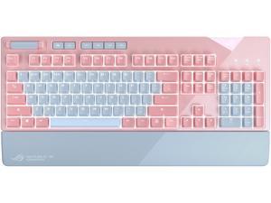 ASUS ROG Strix Flare PNK Limited Edition Mechanical Gaming Keyboard with Cherry MX Brown Switches, Aura Sync RGB Lighting, Customizable Badge, USB Pass Through and Media Controls