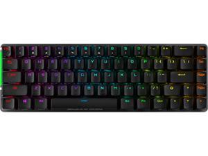 ASUS ROG Falchion Wireless 65% Mechanical Gaming Keyboard (68 Keys, Aura Sync RGB, Extended Battery Life, Interactive Touch Panel, PBT Keycaps, Cherry MX Blue Switches, Keyboard Cover Case)