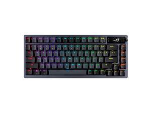 ASUS ROG Azoth 75 Wireless DIY Custom Gaming Keyboard, OLED display, Gasket-Mount, Three-Layer Dampening, Hot-Swappable Pre-lubed ROG NX Brown Switches & Keyboard Stabilizers, PBT Keycaps, RGB-Black