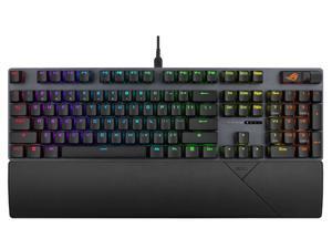 ASUS ROG Strix Scope II X 100% Gaming Keyboard, hot-swappable pre-lubed NX Snow V2 Mechanical switches, Multifunction Controls, PBT doubleshot keycaps, Silicone dampening Foam, and a Wrist Rest