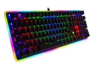 Rosewill Kailh Blue Switch Mechanical Gaming Keyboard, 108 Keys, N-KEY Rollover, Programmable Lighting and Macro Hotkeys, RGB Backlit, Wired USB, NEON K81