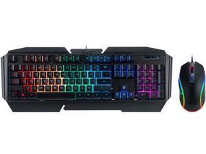 Rosewill Gaming Keyboard and Mouse Combo, Mechanical Switch Feel Keyboard with 9 Pre-Programmed Lighting Effects, On-the-Fly Mouse DPI Setting up to 3200 dpi, RGB LED Backlit Fusion C31