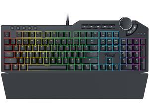 Rosewill Mechanical Gaming Keyboard, 15 RGB Backlit Modes, 2-Port USB Passthrough, Media Keys and Multifunctional Volume Dial, Brown Switches - NEON K90 RGB BR Rosewill Mechanical Gaming Keyboard, 15 RGB Backlit Modes, 2-Port USB Passthrough, Media Keys and Multifunctional Volume Dial, Brown Switches - NEON K90 RGB BR