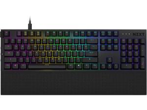 NZXT Function Mechanical Keyboard - KB-1FSUS-BR - PC Gaming Mechanical Keyboard - MX Compatible Switches - Hot Swappable Key Switch Sockets - Linear RGB Switches - Durable Aluminum Top Plate - Black
