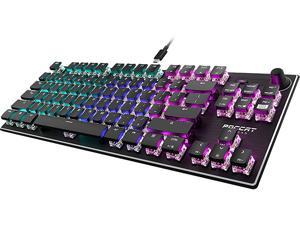 ROCCAT Vulcan TKL Mechanical PC Tactile Gaming Keyboard, Compact, Tenkeyless, Titan Switch Optical, RGB AIMO Lighting, Anodized Aluminum Top Plate, Detachable USB-C Cable, Low Profile Design, Black