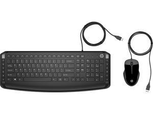 HP 9DF28AA#ABL Black USB 2.0 Wired Ergonomic Pavilion Keyboard and Mouse 200