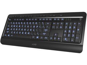 AZIO KB505U Black USB Wired Standard Large Print 3 Color Backlit Keyboard AZIO KB505U Black USB Wired Standard Large Print 3 Color Backlit Keyboard