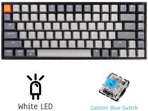 Keychron K2 Bluetooth/USB-C Keyboard - White LED Backlit - Gateron Blue - Mac and Windows