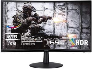 Acer Nitro ED240Q Sbiip 23.6” Curved 1500R 1920x1080 165Hz Refresh rate 1ms response time AMD FreeSync Premium Gaming Monitor, HDMIx2, DisplayPort