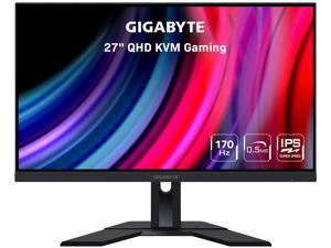 GIGABYTE 27" 170Hz IPS 1440P KVM Gaming Monitor 0.5ms FreeSync Premium, 2560 x 1440 SS, 92% DCI P3, HDR Ready, 1x DisplayPort 1.2, 2x HDMI 2.0, 2x USB 3.0, 1x USB Type-C Height Adjustable M27Q